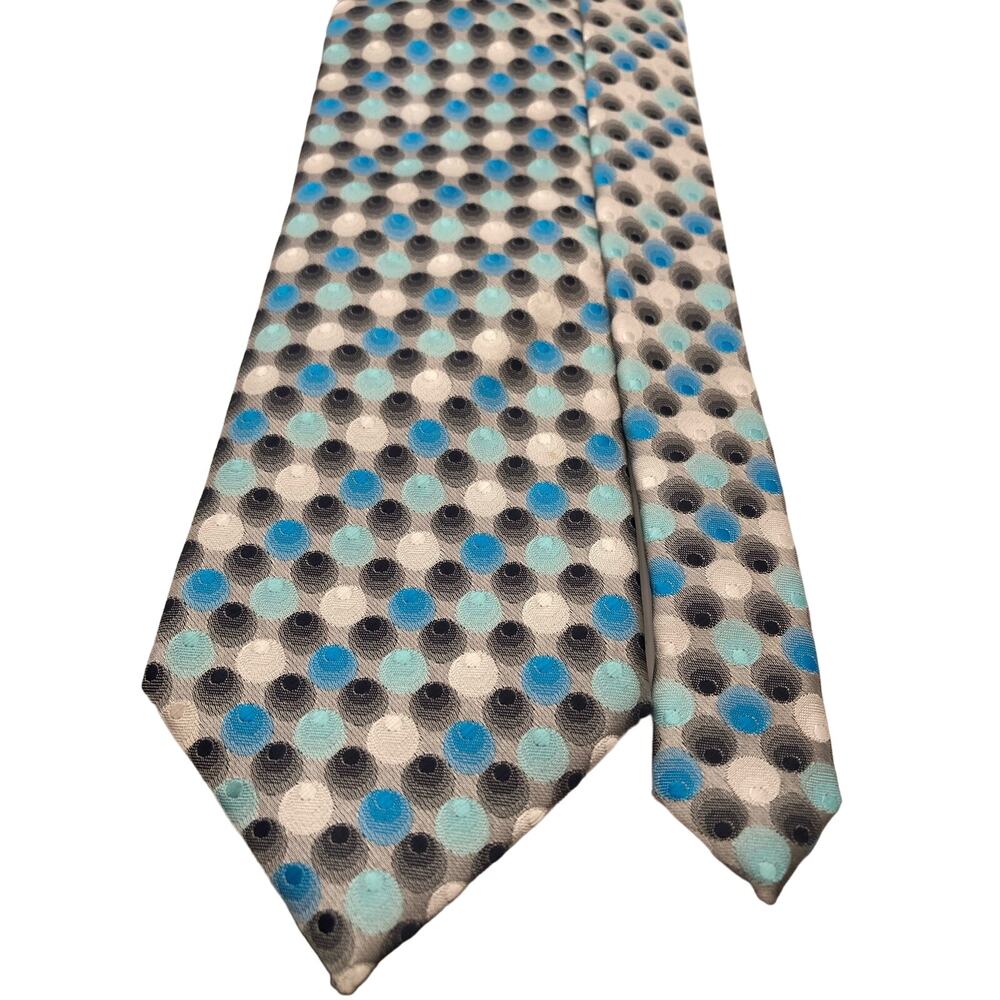 Men's Hagger Tie Polyester Sharp Multicolor Pink Blue Black Dots 59.5"L x 3.5"W
